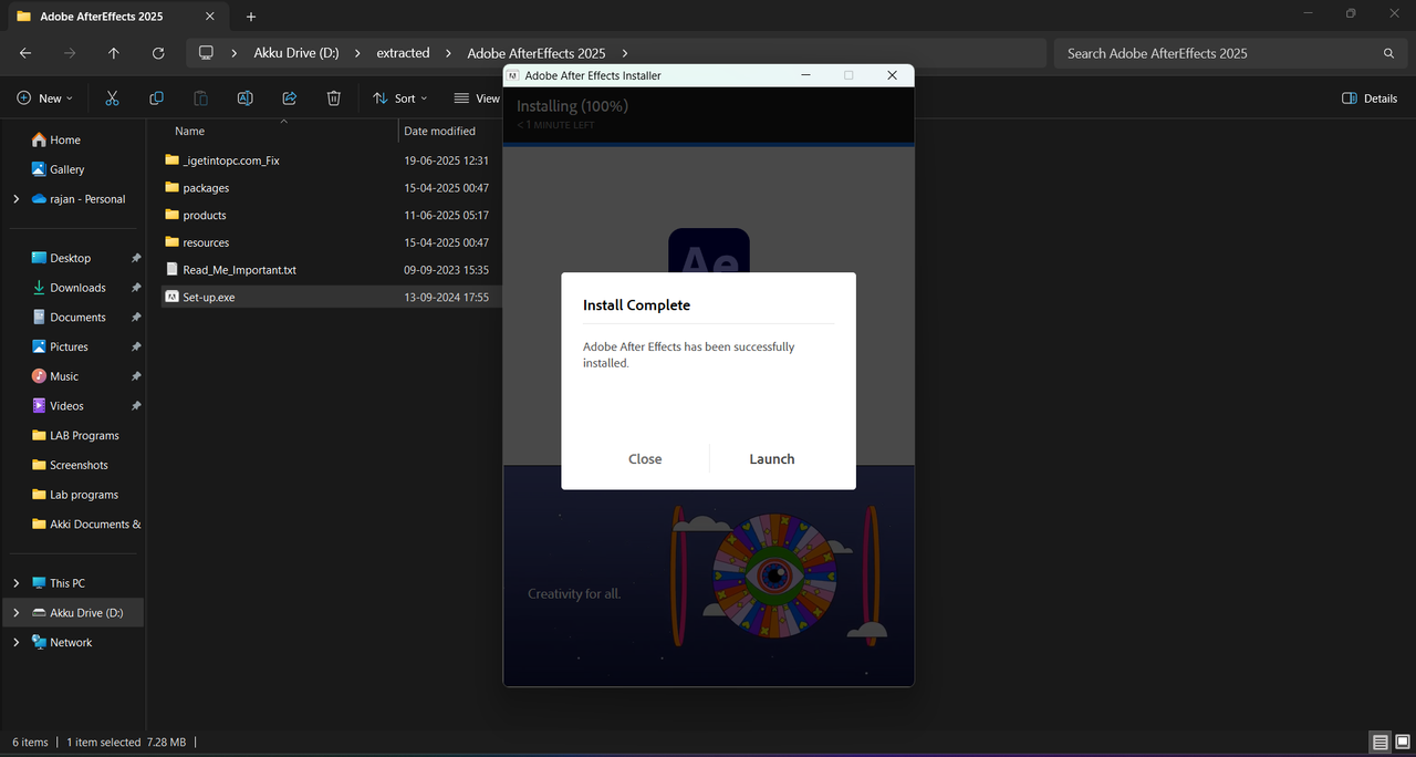 Installation wizard screenshot