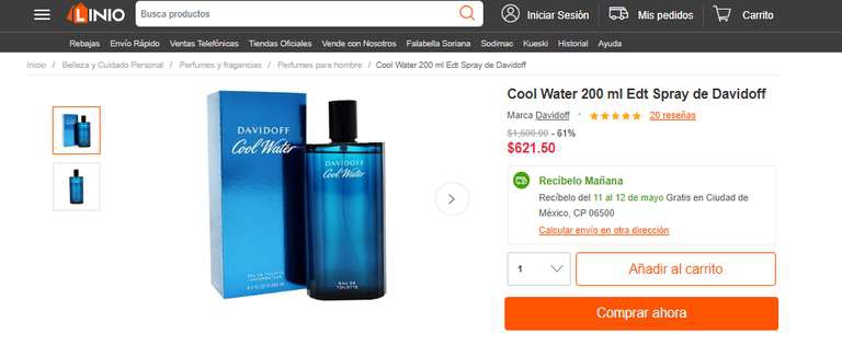 Linio: Cool Water 200 ml Edt Spray de Davidoff 
