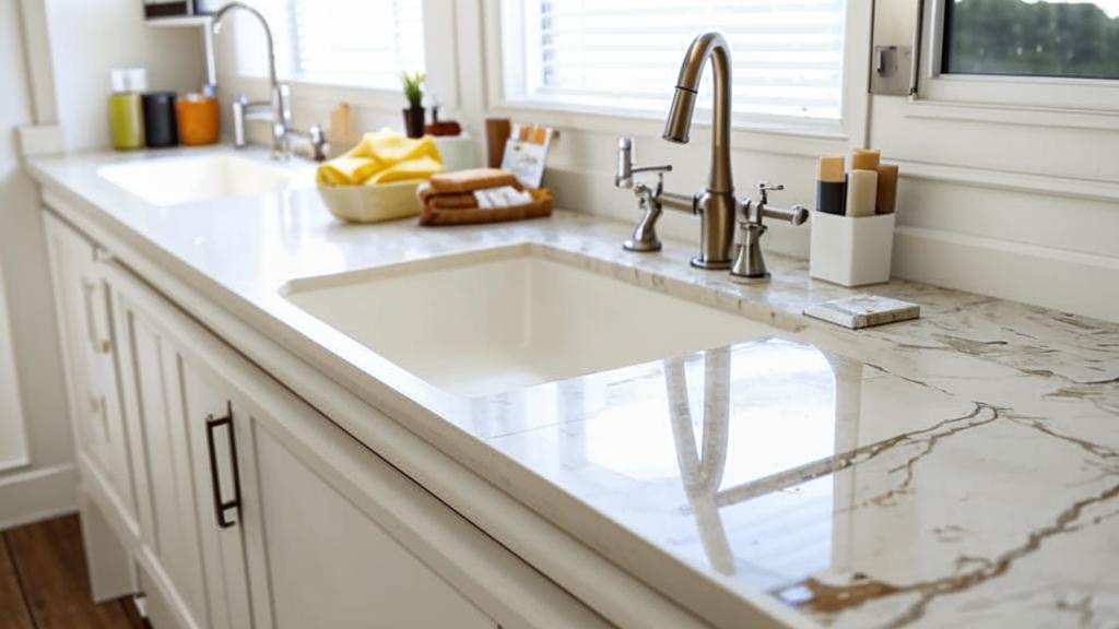 Столешницы из искусственного камня в ванную