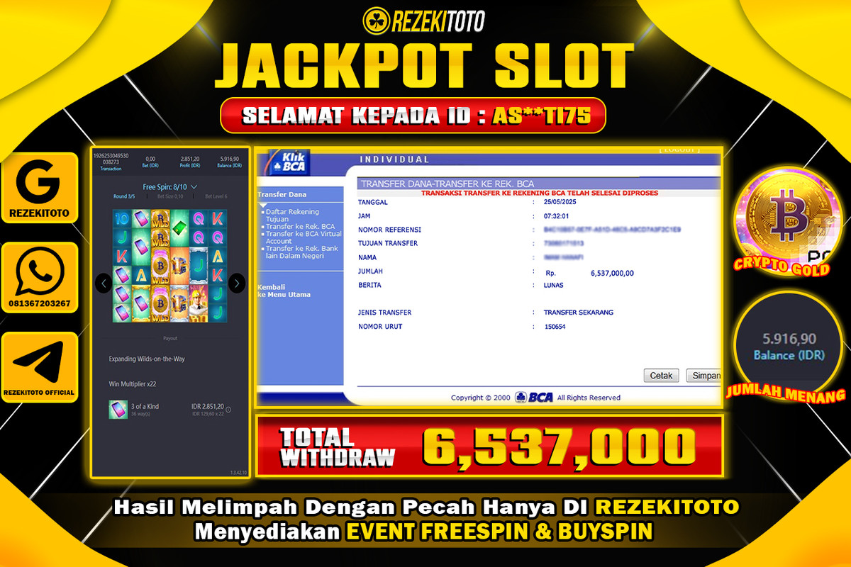 BUKTI KEMENANGAN 25 MAY 2025 CRYPTO GOLD WD 6 JUTA 