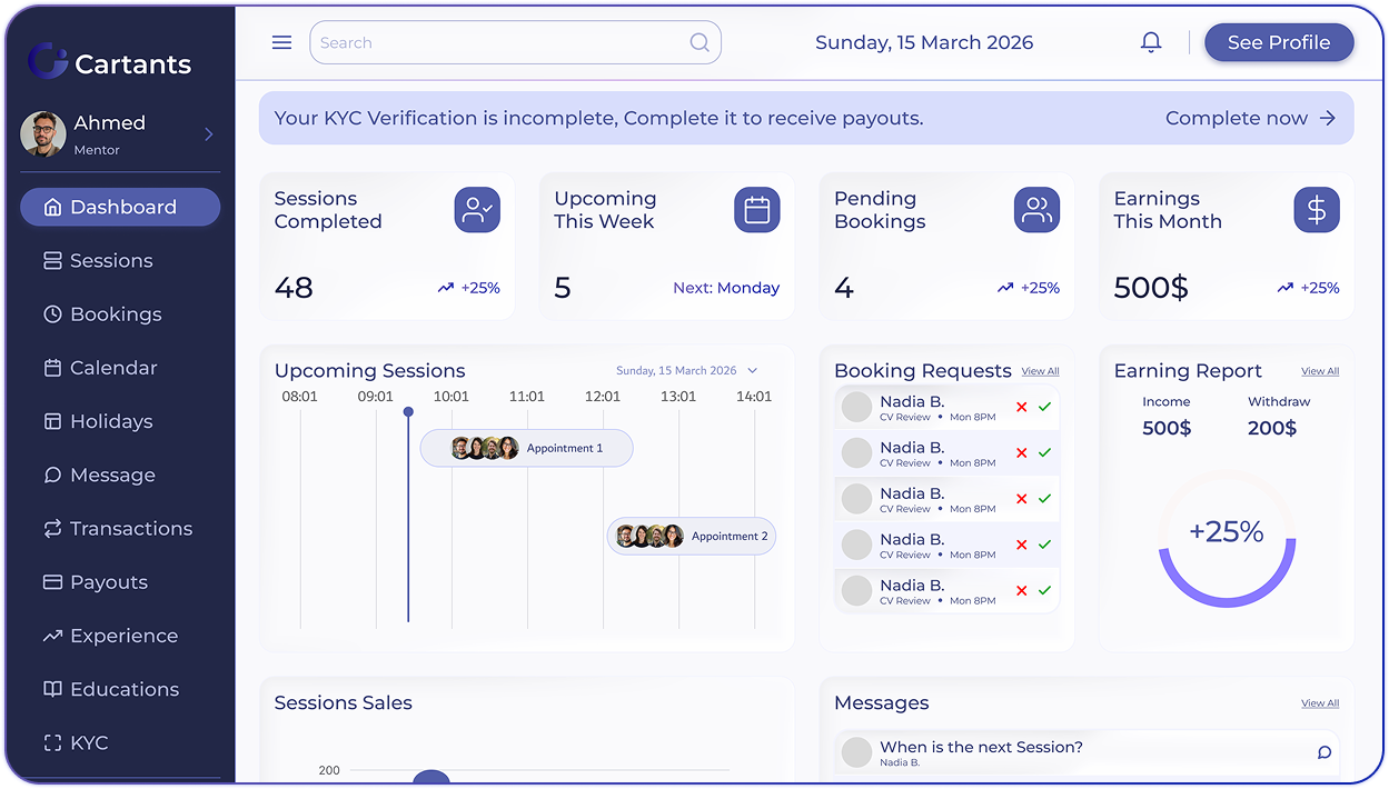 Cartants Mentor Dashboard