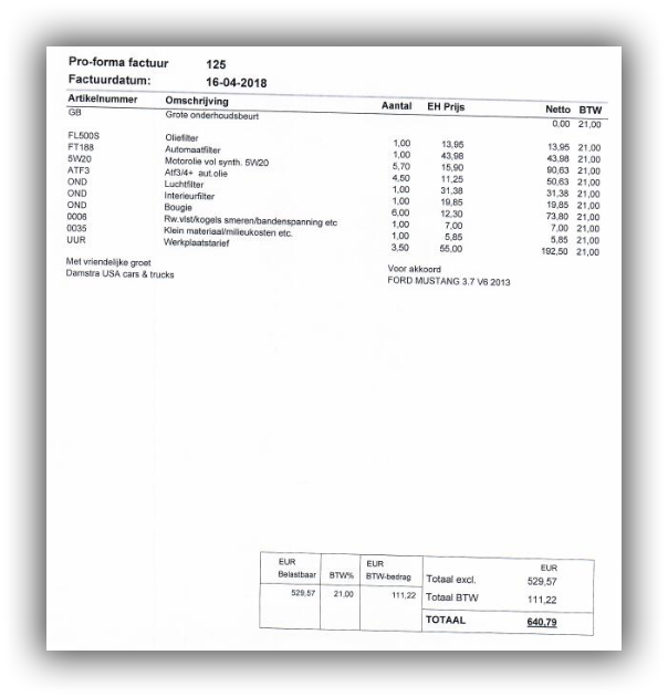 offerte beurt 2