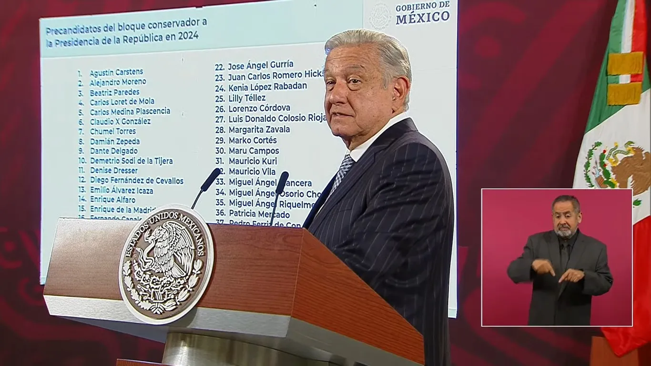 Critica AMLO a posibles presidenciables de oposición, presenta lista