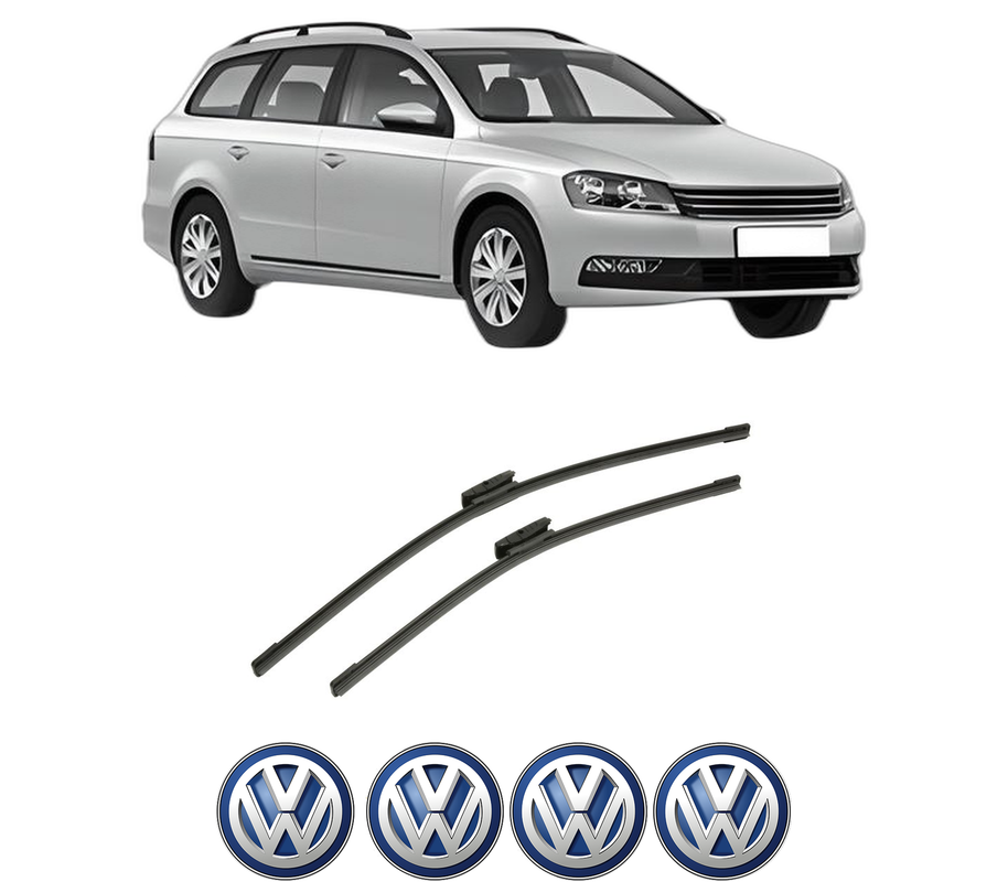 Set stergatoare auto Volkswagen PASSAT B7 Variant (365) din 2010-2015, pentru parbriz auto, 2 bucati, Bosch Aerotwin Multi, din cauciuc siliconat rezistent, 4 Stickere Auto Volkswagen