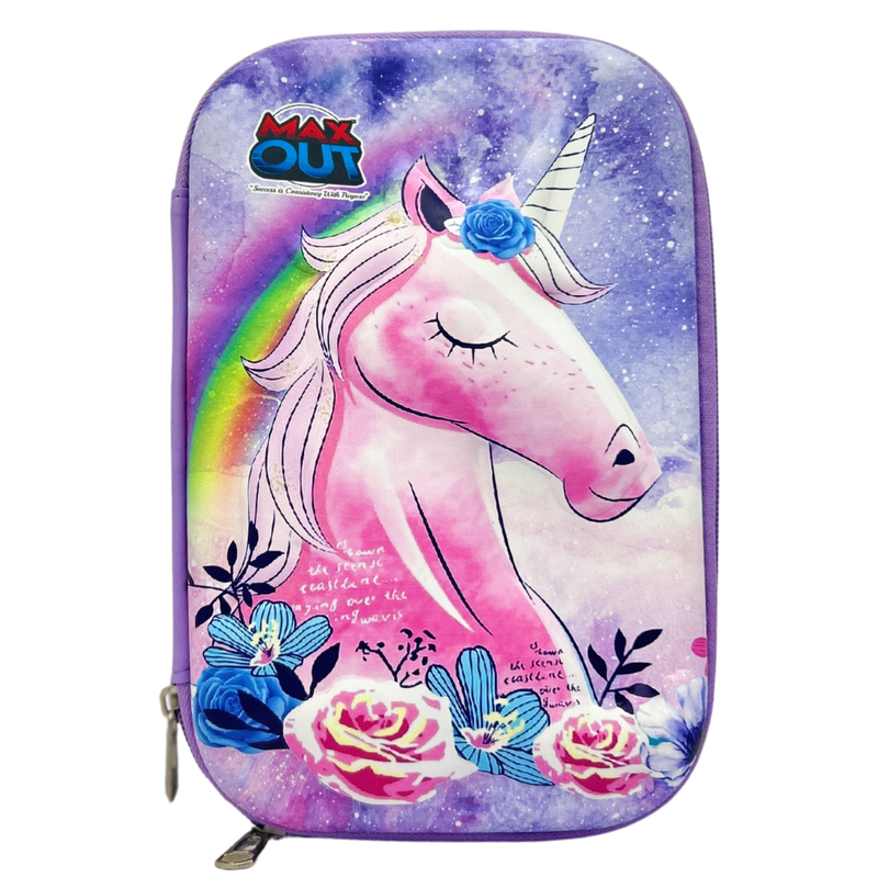 Jumbo Pencil Box Unicorn Dark Purple