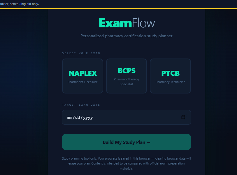 ExamFlow Interface Screenshot