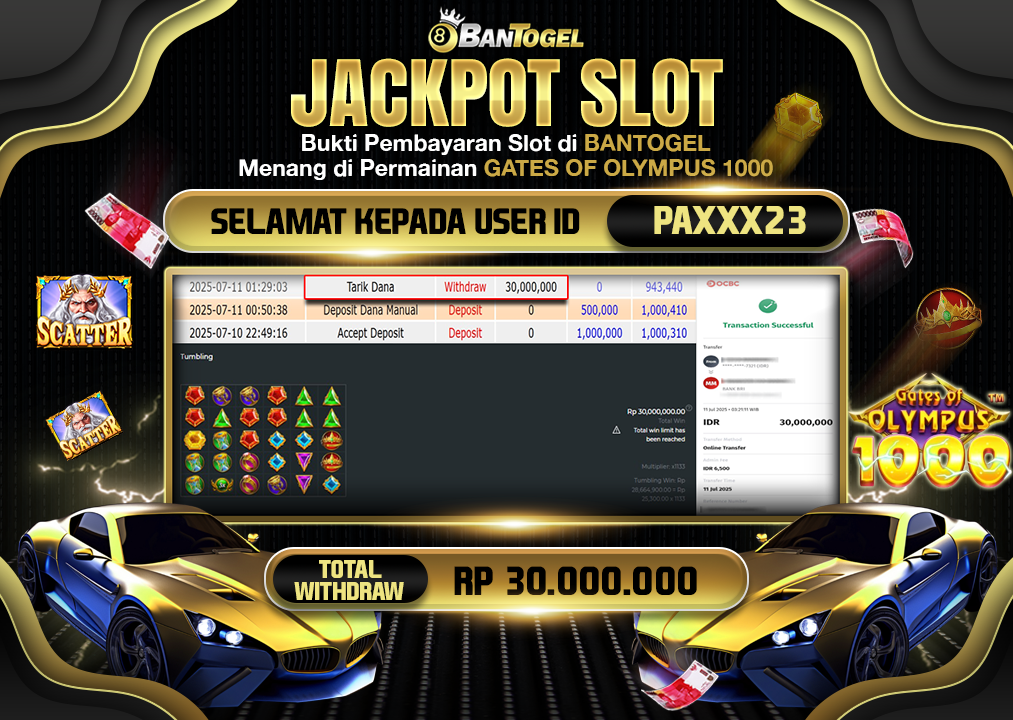 BUKTI JACKPOT LUNAS BANTOGEL