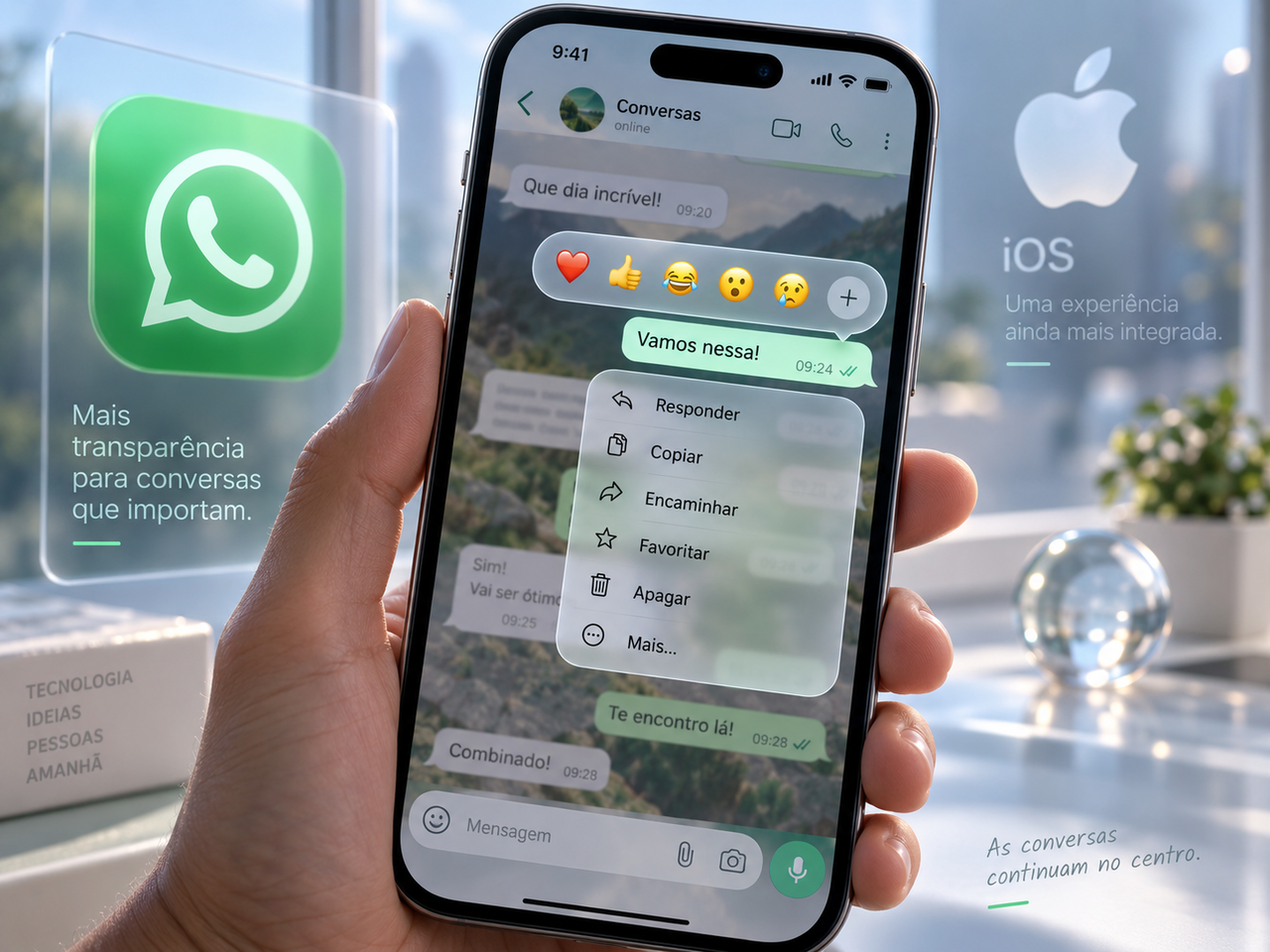 WhatsApp ganha nova interface com transparência dinâmica no iOS