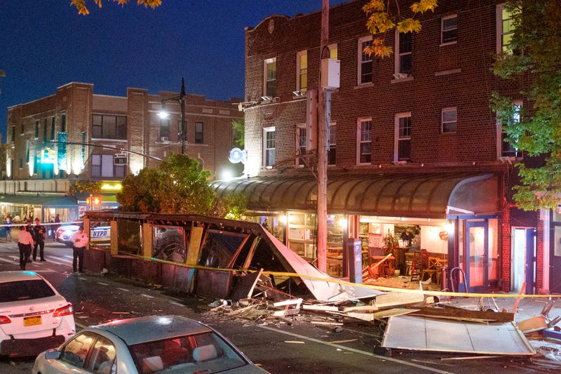 Car crash at restaurant in Queens