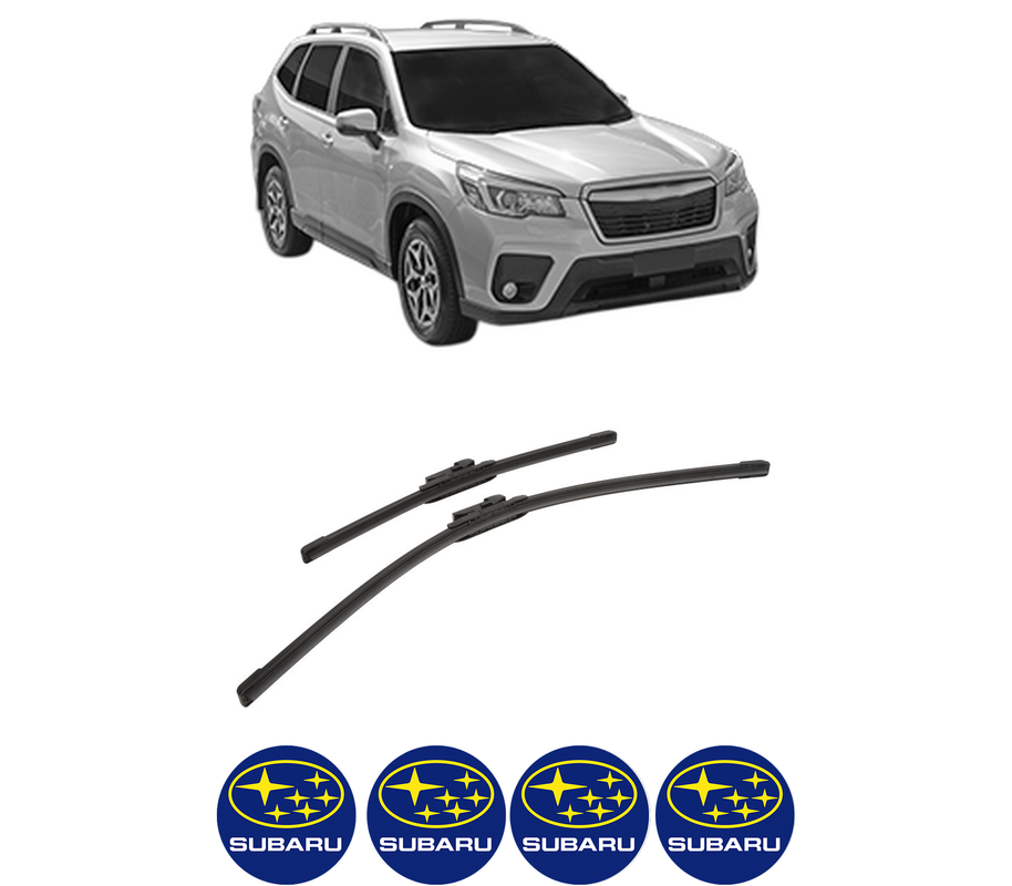 Set stergatoare auto SUBARU FORESTER (SK_) din 2018, pentru parbriz auto, 2 bucati, Bosch Aerotwin, din cauciuc siliconat rezistent, 4 Stickere Auto SUBARU
