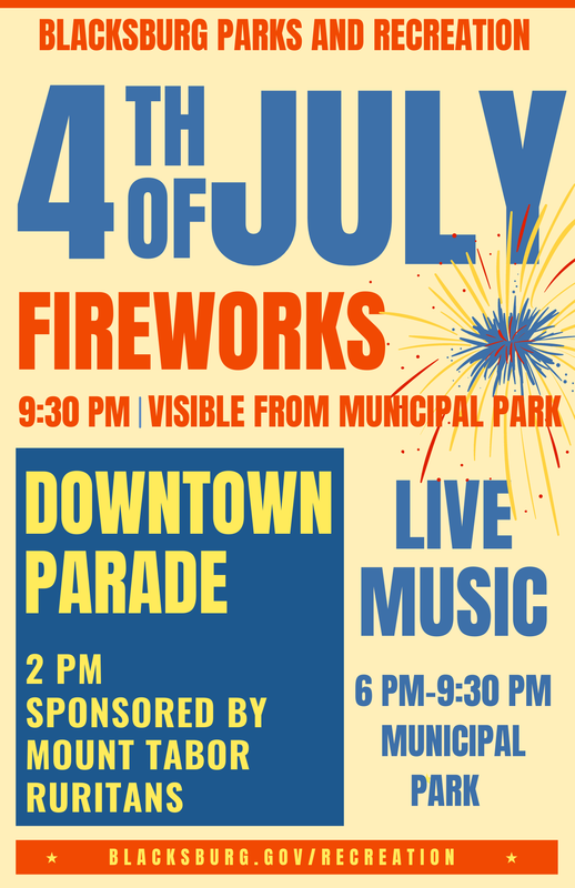 2023 Town of Blacksburg 4th of July Celebration and Fireworks on 07/04