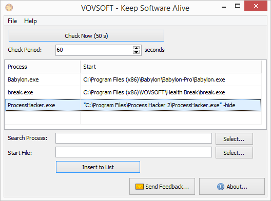 VovSoft Keep Software Alive v2.0.0.0