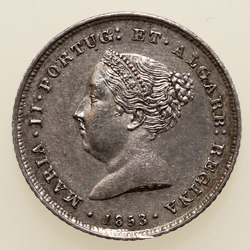 100 reis María II de Portugal 1853. PAS6213