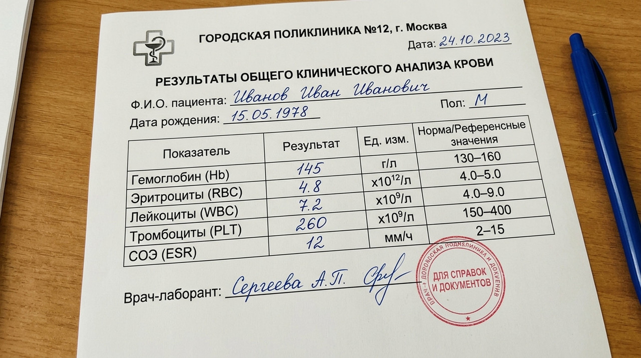 Результат общего анализа крови