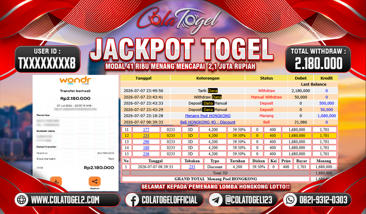 JACKPOT HONGKONG LOTTO!!