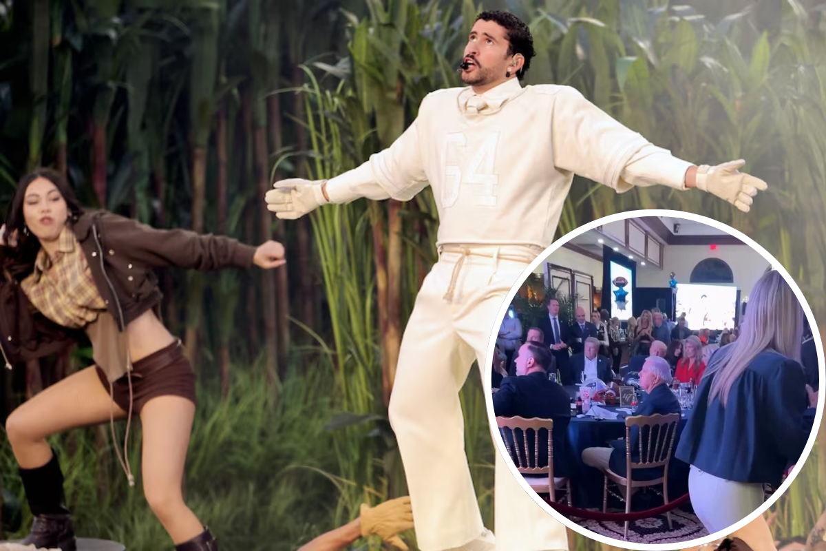 “Hypocrites”: Footage from Trump’s golf club Super Bowl party reveals Bad Bunny halftime show played on big screens