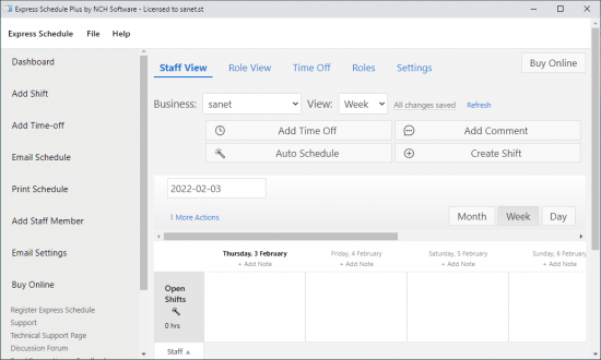 NCH Express Schedule Employee Scheduling 3.02