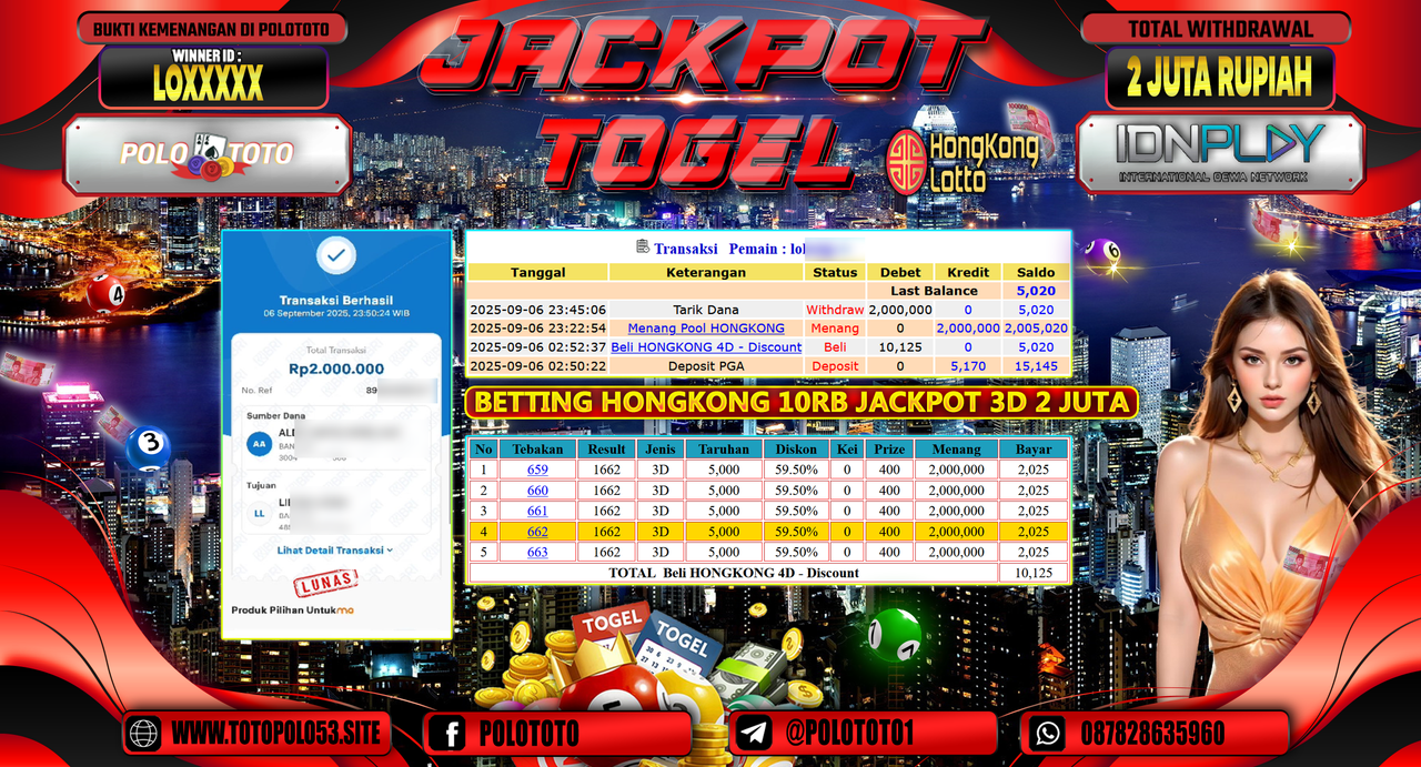 POLOTOTO JACKPOT TOGEL HONGKONG LOTTO Rp.2.000.000,-