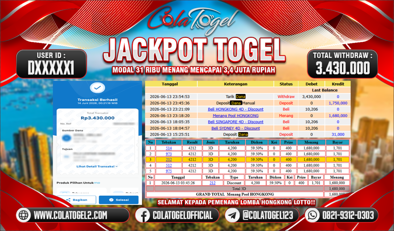 JACKPOT HONGKONG LOTTO!!