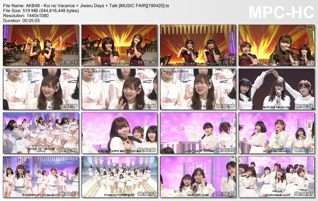 AKB48 - Koi no Vacance   Jiwaru Days   Talk [MUSIC FAIR][190420]