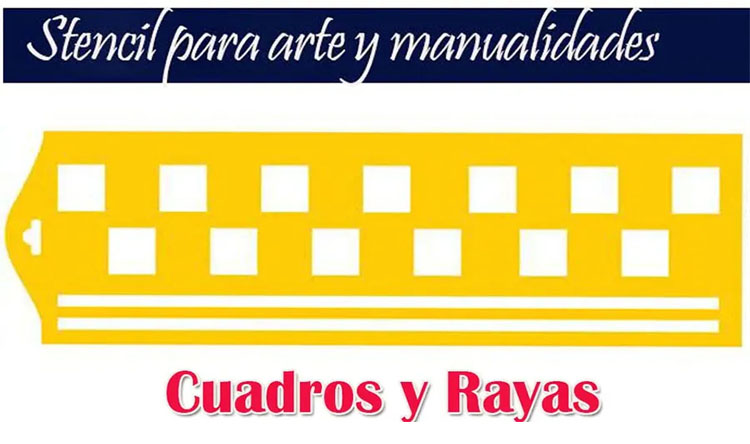 Stencil de Cuadros Rayas Plantilla Para Artes Y Manualidades Pasta