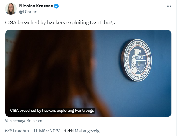CISA über Ivanti-Bugs gehackt CISA über Ivanti-Bugs gehackt