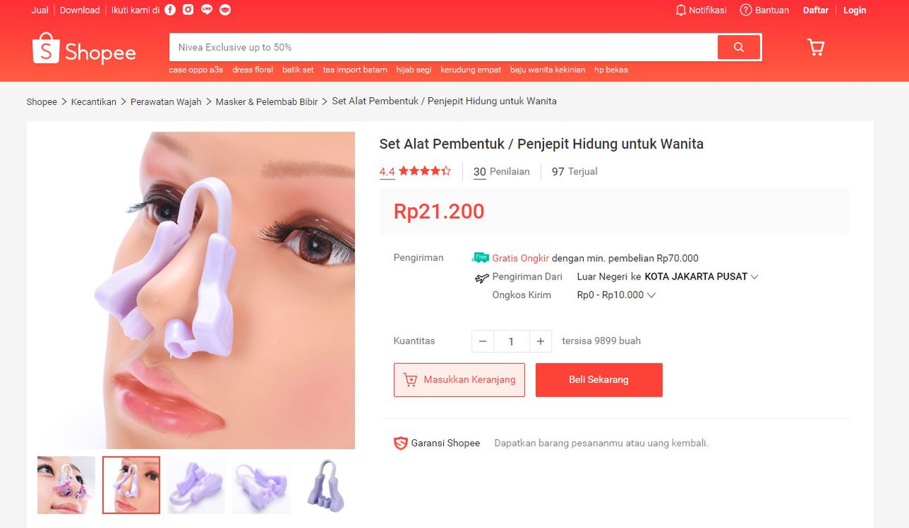 Alat penjepit hidung