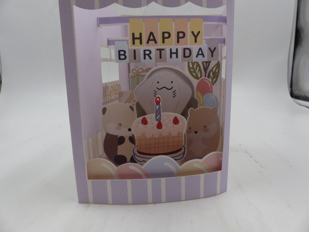 LOT OF 2 BELLZI 3D HAPPY BIRTHDAY CARDS WITH ENVELOPE AND BELLZI STICKER