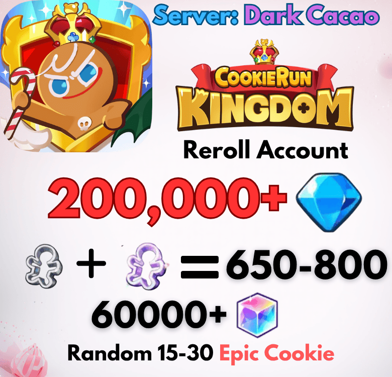 [Dark Cacao] Cookie Run: Kingdom Starter Account
