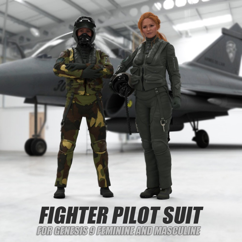 Fighter Pilot Suit for Genesis 9 Feminine & Masculine