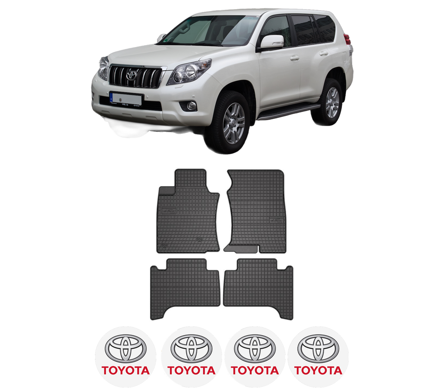 Set covorase presuri TOYOTA LAND CRUISER VAN (_J15_) din 2011, auto, din cauciuc thermoplastic, 4 Stickere auto cu TOYOTA