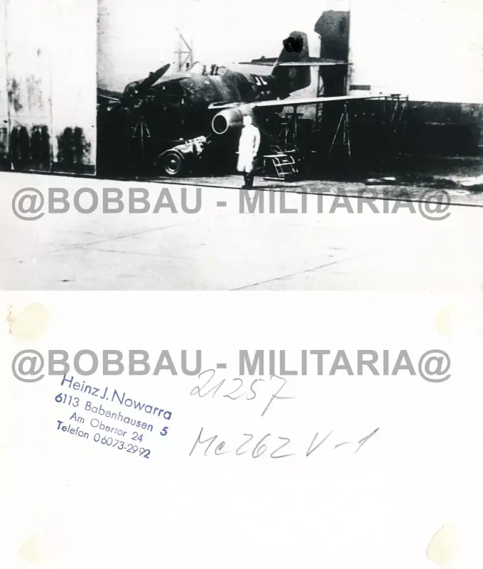 S620 Archiv-Foto Heinz J. Nowarra Messerschmitt Me 262 V-1 Strahlenjäger postwar