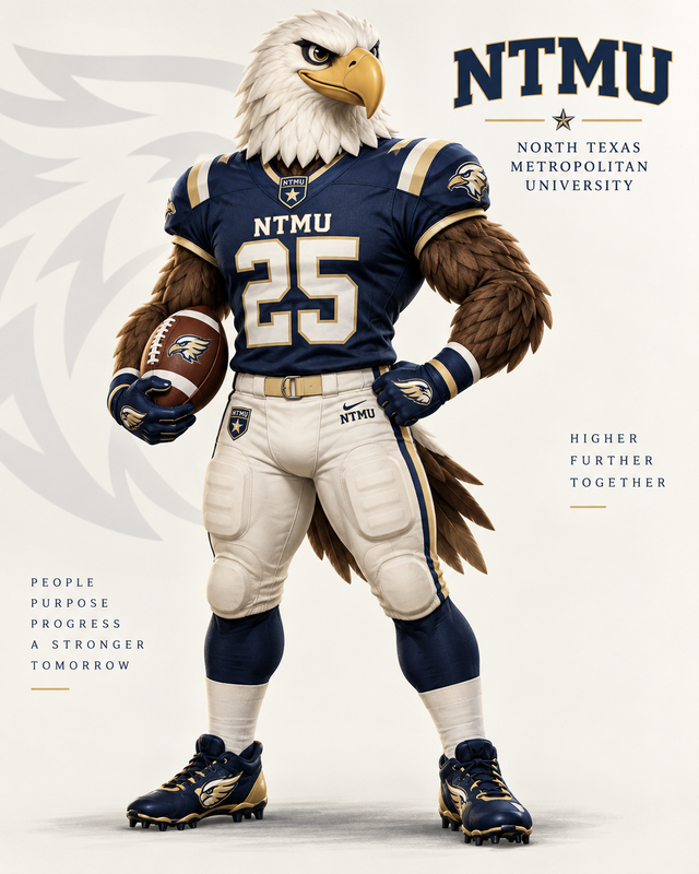 NTMU Eagle wearing the football uniform