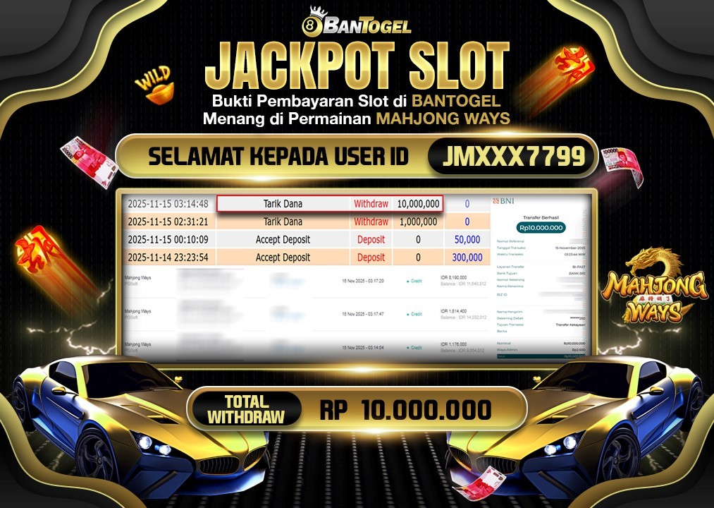 BUKTI JACKPOT LUNAS BANTOGEL