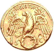 Glosario de monedas romanas. RAMA DE LAUREL. 10