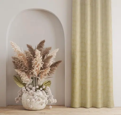 LEAF VELVET CURTAINS SET OF 1 Color 7 (R705)