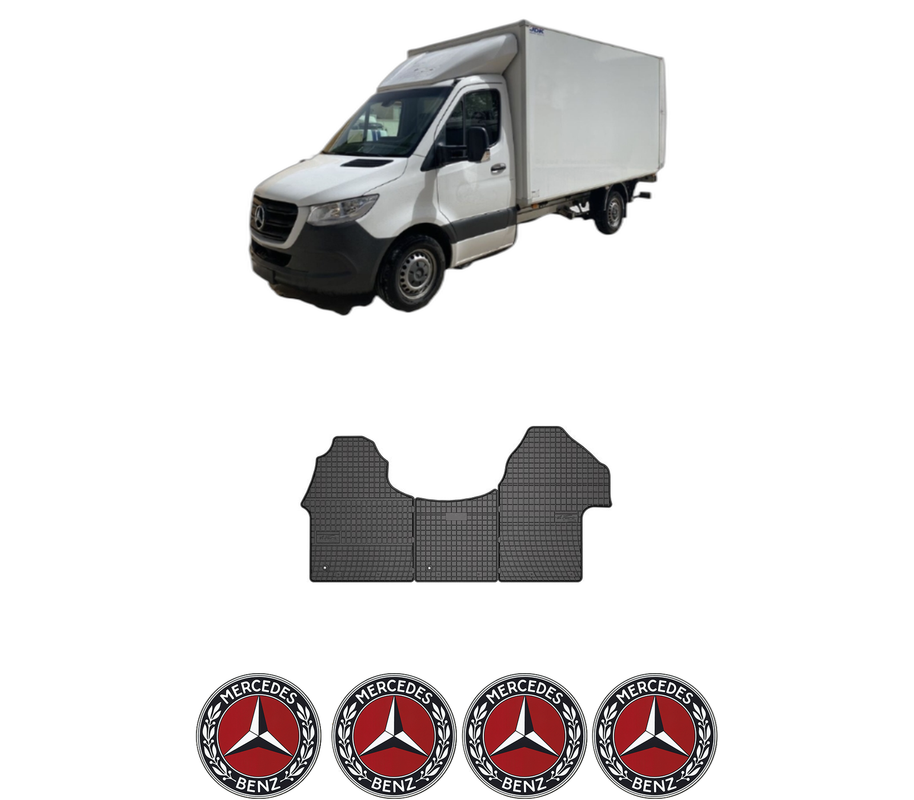 Set covorase presuri MERCEDES-BENZ SPRINTER 5-t Platform/Chassis (B907) din 2018-2022, auto, din cauciuc thermoplastic, 4 Stickere auto cu MERCEDES-BENZ