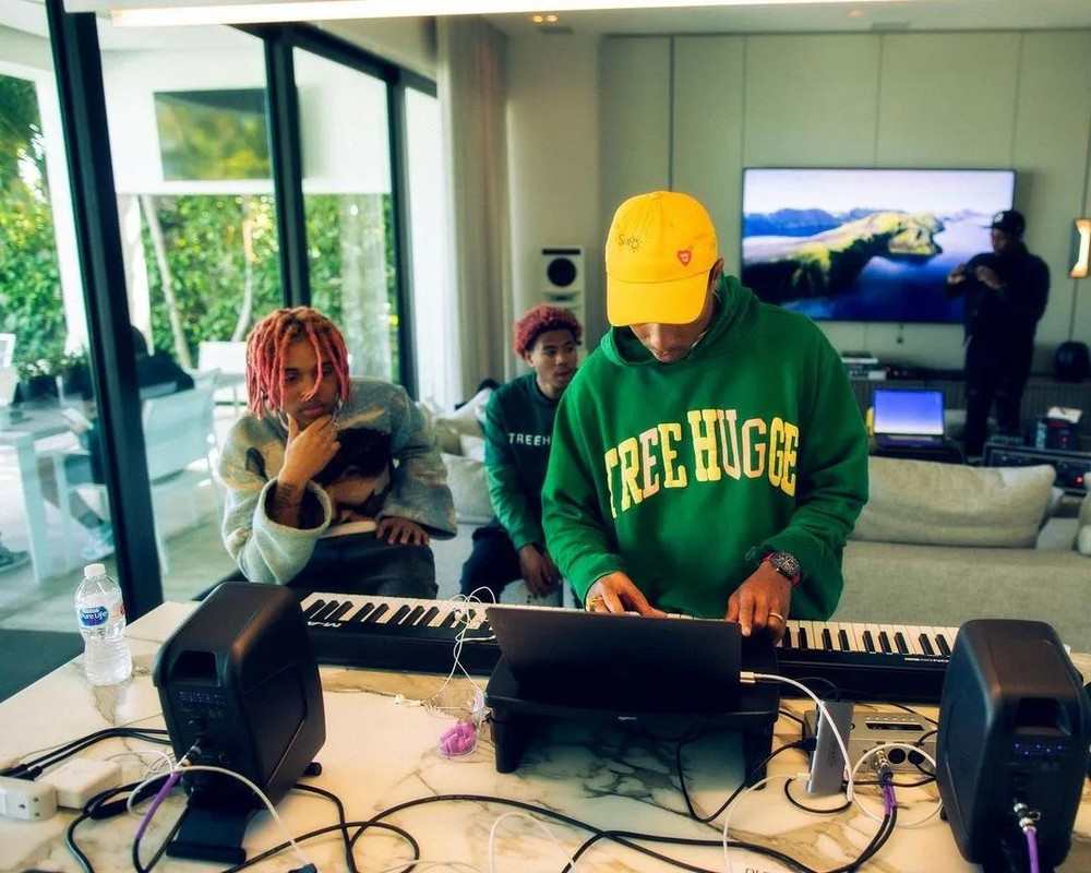 Pharrell In The Studio With SoFaygo & Woods