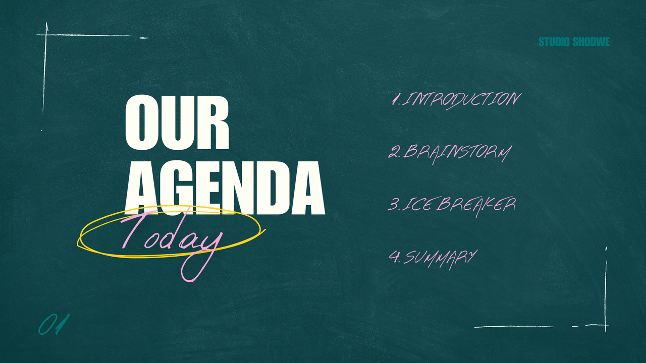 Green Pink Chalkboard Brainstorm Presentation