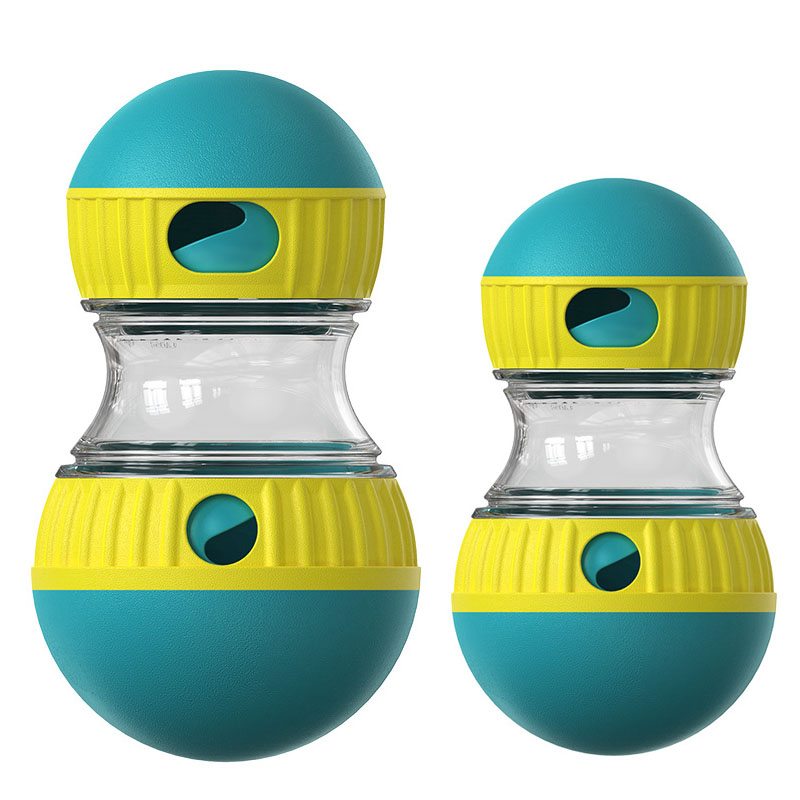 2-Piece Green Slow Feeder Dog Toy Set – Large & Small Rolling Treat Dispenser Ball for Puzzle Feeding, Mental Stimulation, and Digestive Health