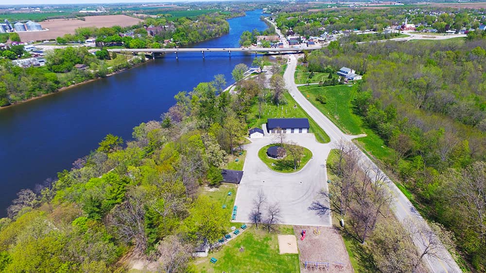 Mueller Park along the Fox River in Wrightstown Wisconsin