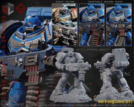 Space Marine Bolter – 3D Print Model Space Marine Bolter – 3D Print Model