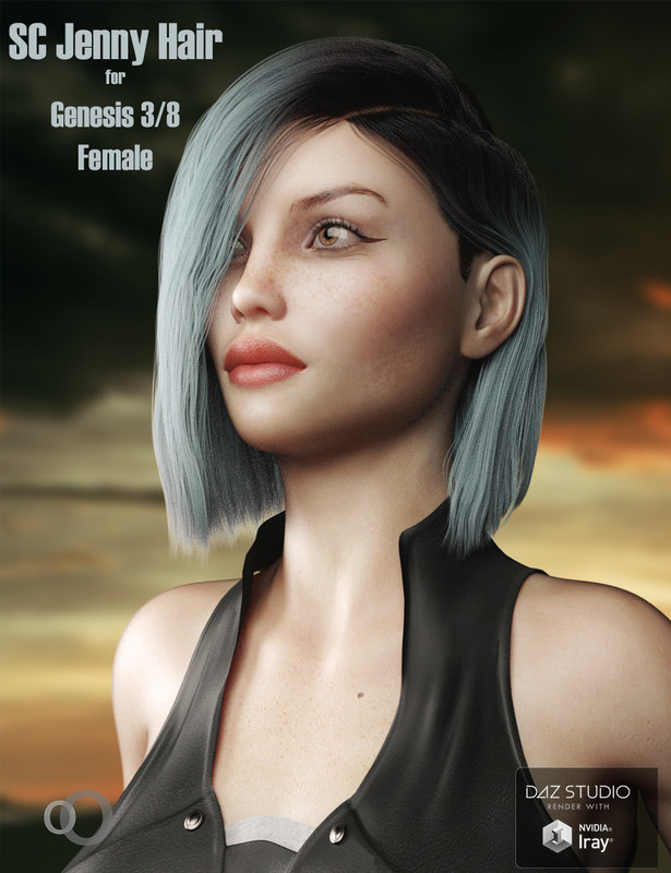 SC Jenny Hair for Genesis 3 and 8 Females