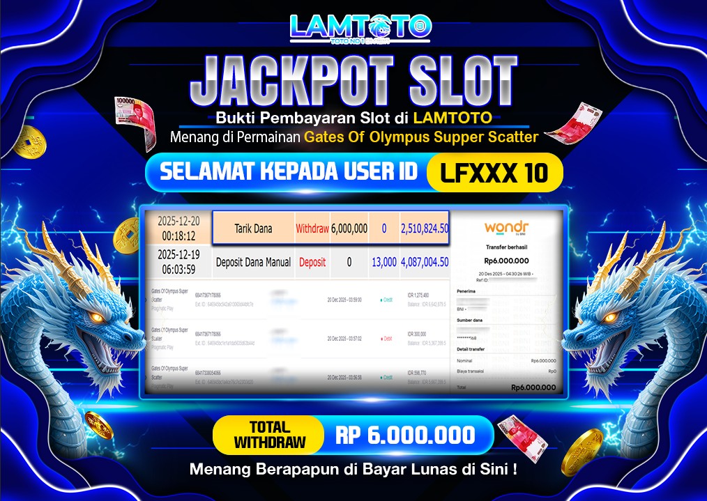 BUKTI JACKPOT LUNAS LAMTOTO