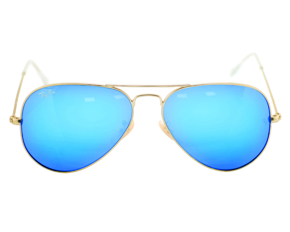 Ray ban aviator gold frame hot sale blue lens