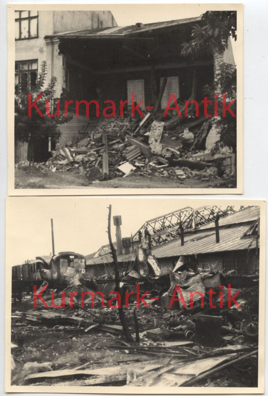 0Fotos Wehrmacht Art. Regt.49 Polen Feldzug Radom Bahnhof Ruine 