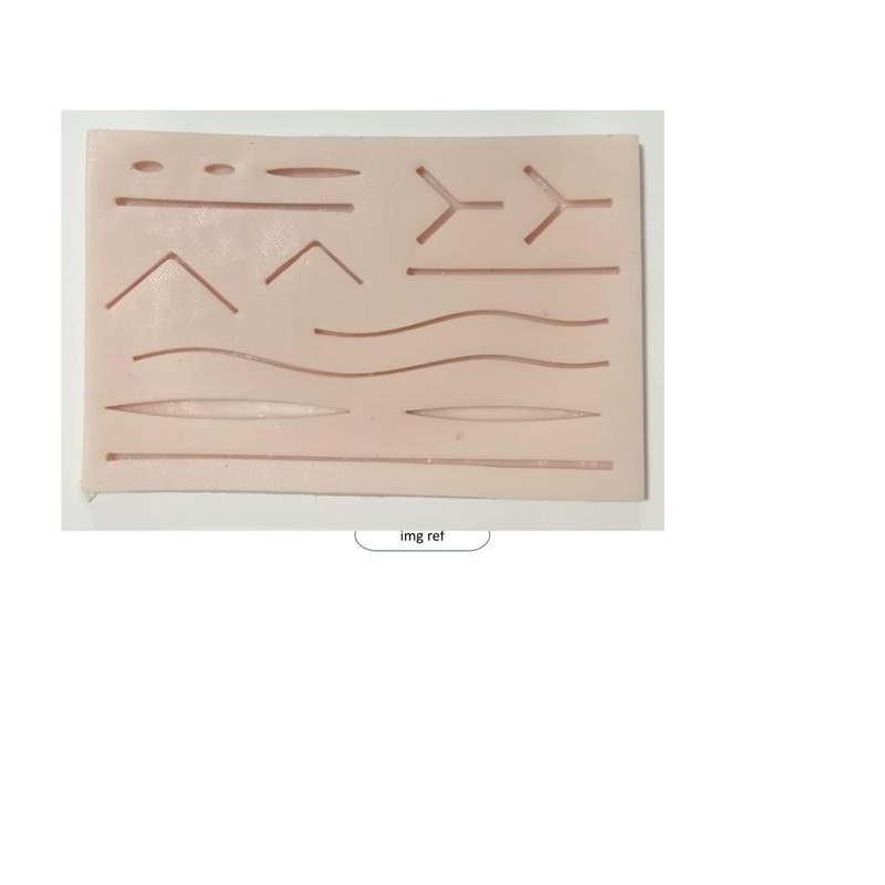 Almohadilla economica para suturacion unicolor con guias de incision