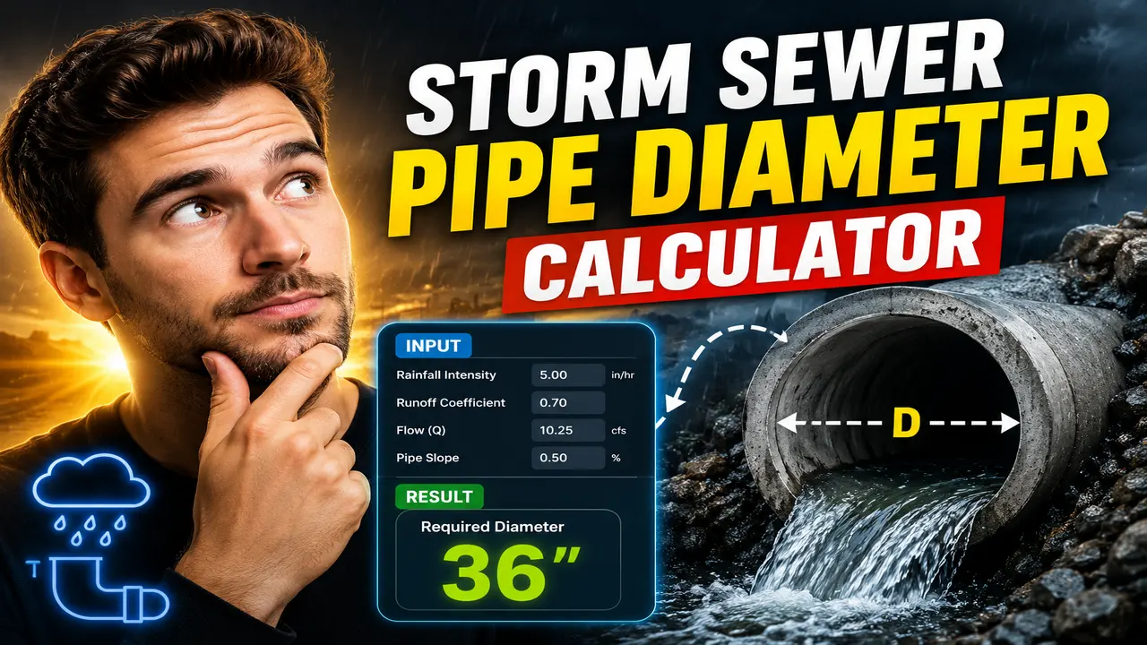 Storm Sewer Pipe Diameter Calculator Estimate