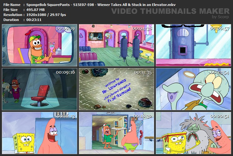 SpongeBob SquarePants - S15E07-E08 - Wiener Takes All & Stuck in an Elevator.mkv