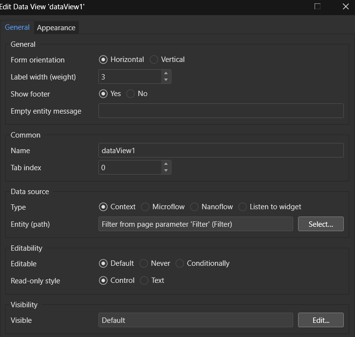 Search Page with Data View